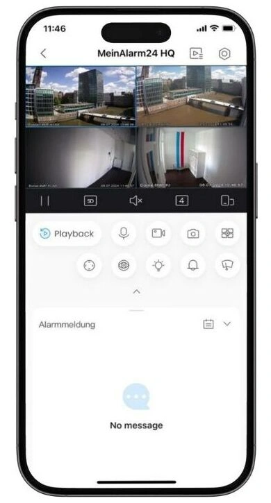 Steuerung von Videoüberwachungsanlage und Videoüberwachungssystem per Smartphone-App