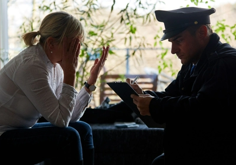 Einbruchsopfer berichtet Polizit von Einbruch